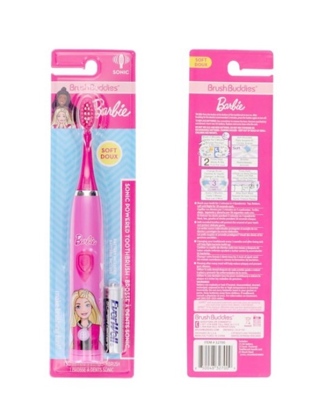 Barbie Kids Sonic Toothbrush - Pink
